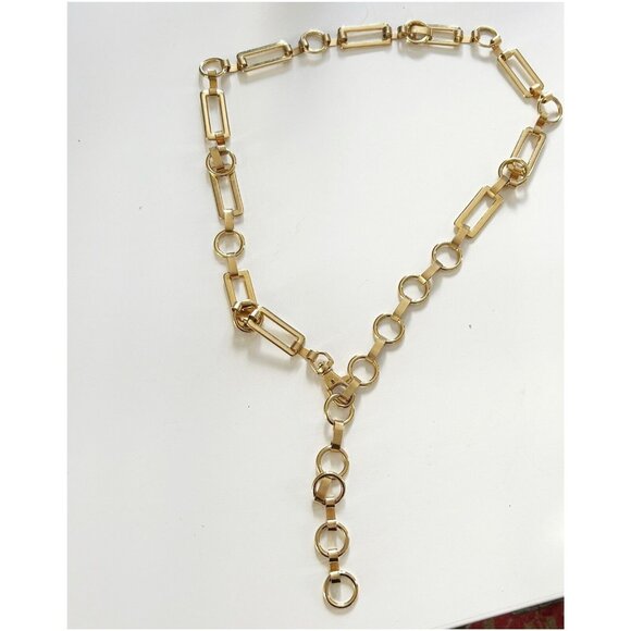 40” Gold chain link claw clasp adjustable womens waist belt concho western - Picture 1 of 10